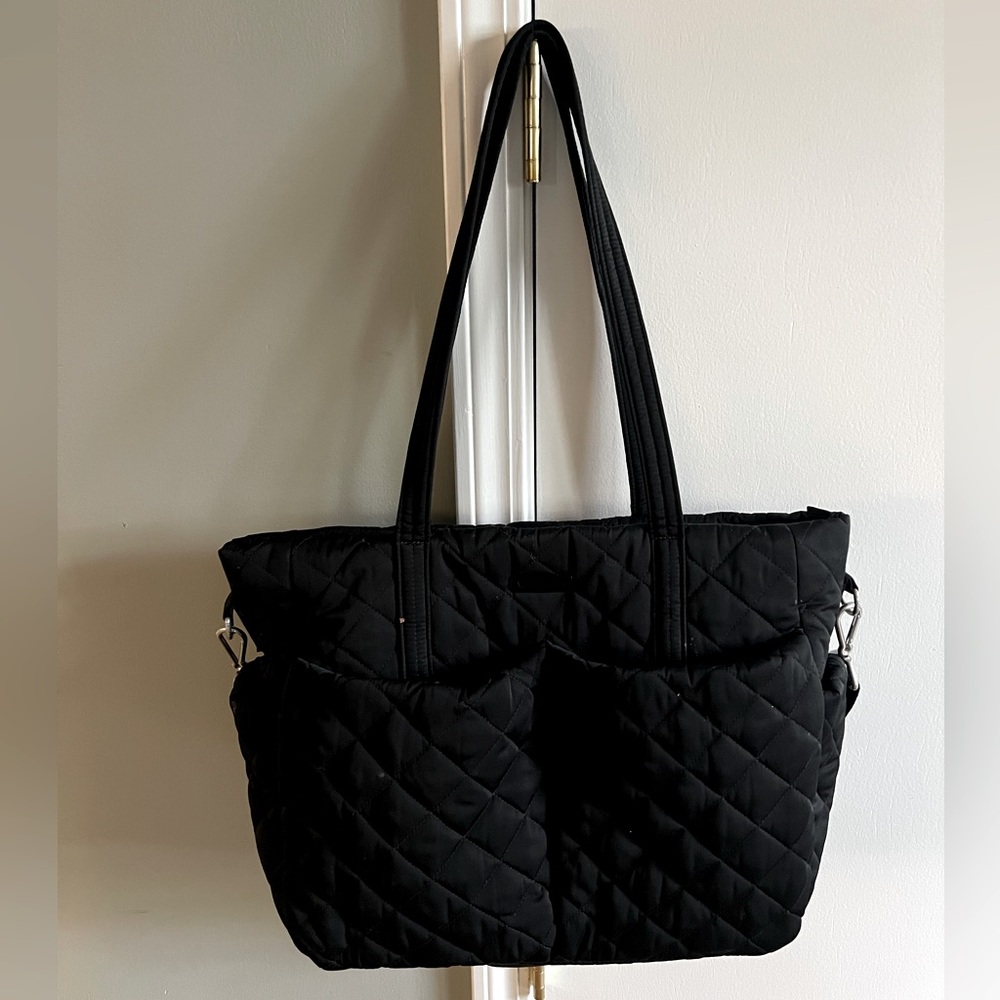 Vera Bradley black performance twill large diaper bag